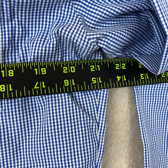 J.Crew Mens Dress Shirt Large 16-16.5 Neck Thompson Shirtings Blue Gingham - Picture 4 of 9